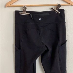 Black lululemon long legging size 6